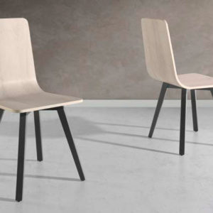 silla estilo industrial madera patas metalicas mod 108 Muebles Trimobel Getafe