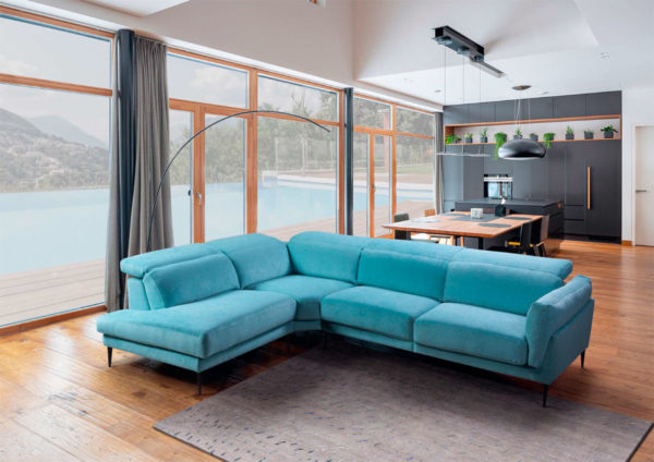 Sofa Chaise longue azul mod 750 Muebles Trimobel Getafe 1