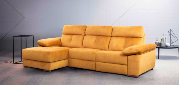 Sofa Chaise longue mostaza mod 754 Muebles Trimobel Getafe 2