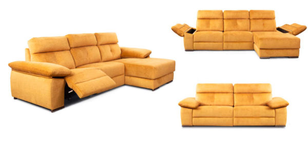 Sofa Chaise longue mostaza mod 754 Muebles Trimobel Getafe 3