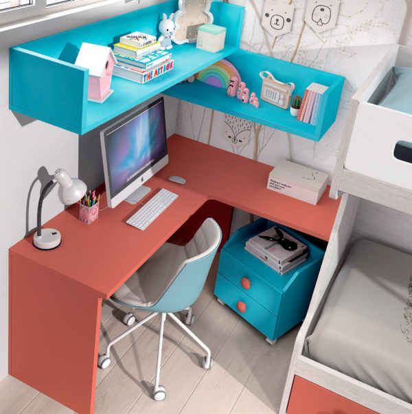 Habitacion Juvenil con literas Formas 210 Trimobel Getafe detalle del escritorio