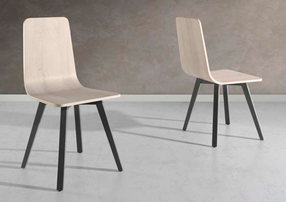 silla estilo industrial madera patas metalicas mod 108 Muebles Trimobel Getafe