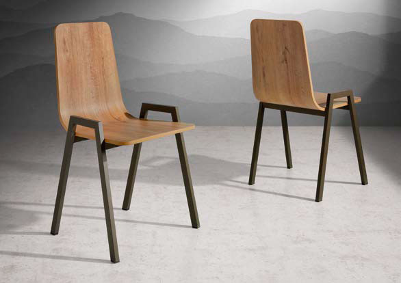 silla moderna de madera con patas metalicas mod 204 Muebles Trimobel Getafe