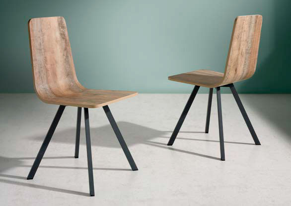 silla industrial de madera patas metálicas mod 208 Muebles Trimobel Getafe
