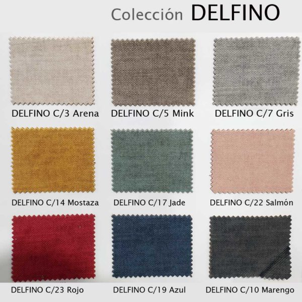 acabados de tapizados mopal serie Delfino para sofás - Muebles Trimobel