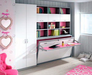 Habitación Juvenil con Cama abatible horizontal Modelo Comp-24 Livemar Muebles Trimobel Getafe Madrid