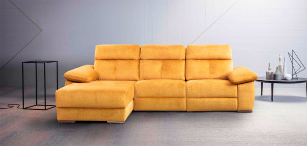 Sofa Chaise longue mostaza mod 754 Muebles Trimobel Getafe 1